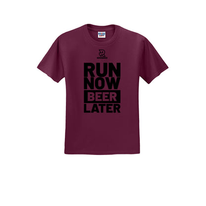 RUN NOW BEER LATER (Black) - Short Sleeve 50/50 Tee
