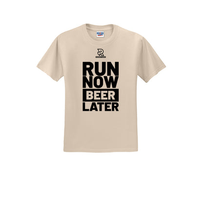 RUN NOW BEER LATER (Black) - Short Sleeve 50/50 Tee