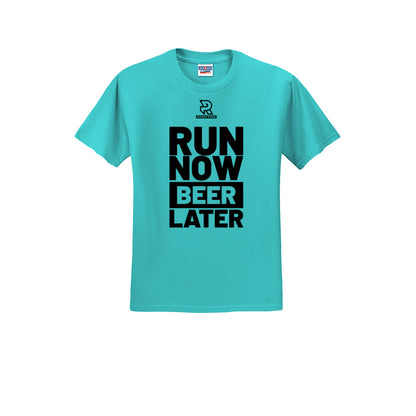 RUN NOW BEER LATER (Black) - Short Sleeve 50/50 Tee