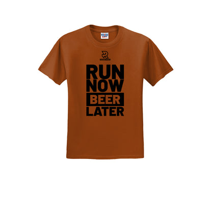 RUN NOW BEER LATER (Black) - Short Sleeve 50/50 Tee