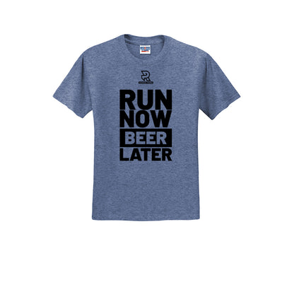 RUN NOW BEER LATER (Black) - Short Sleeve 50/50 Tee