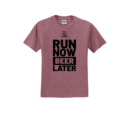 RUN NOW BEER LATER (Black) - Short Sleeve 50/50 Tee