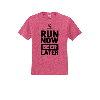 RUN NOW BEER LATER (Black) - Short Sleeve 50/50 Tee