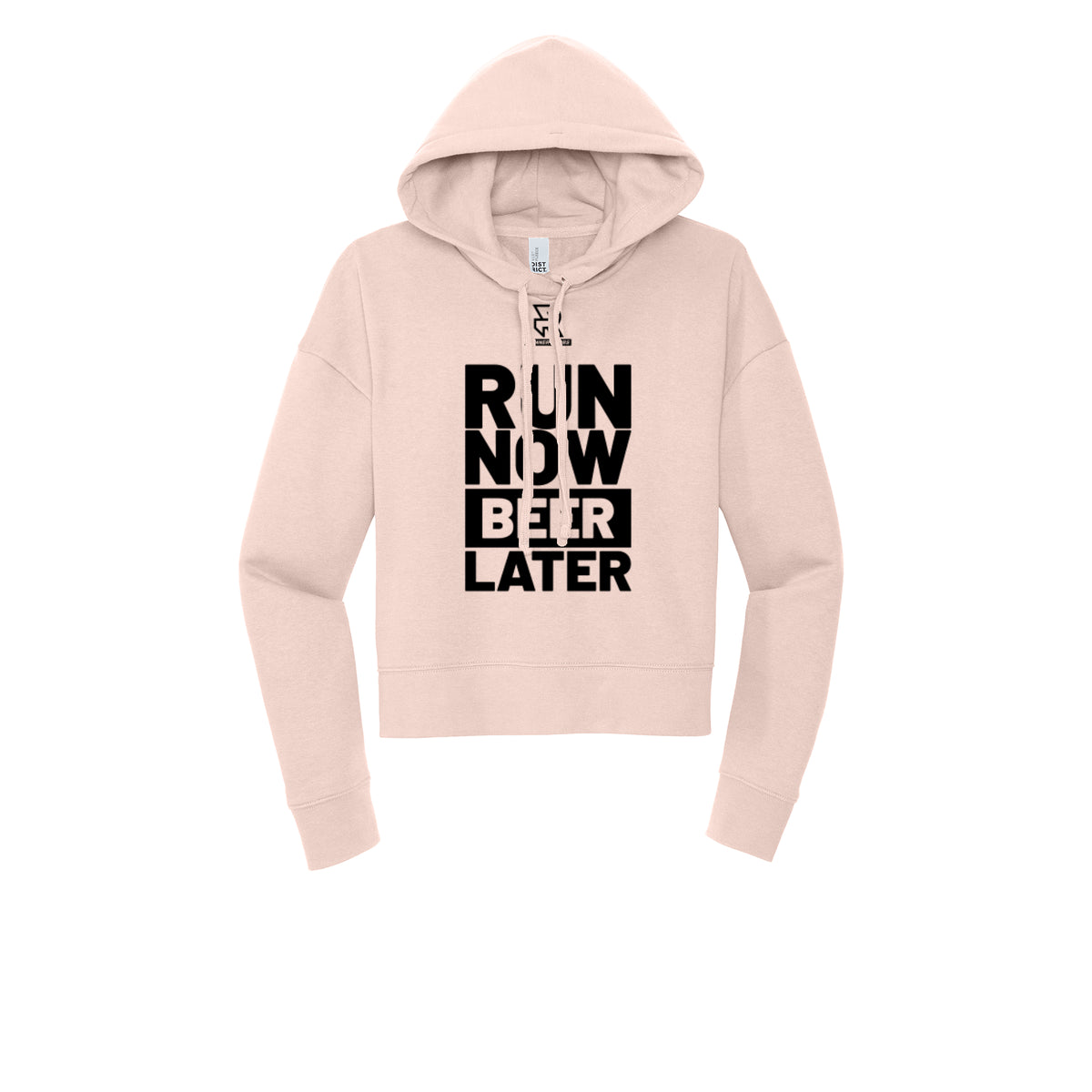 RUN NOW BEER LATER (Black) - Womens Fleece Hoodie