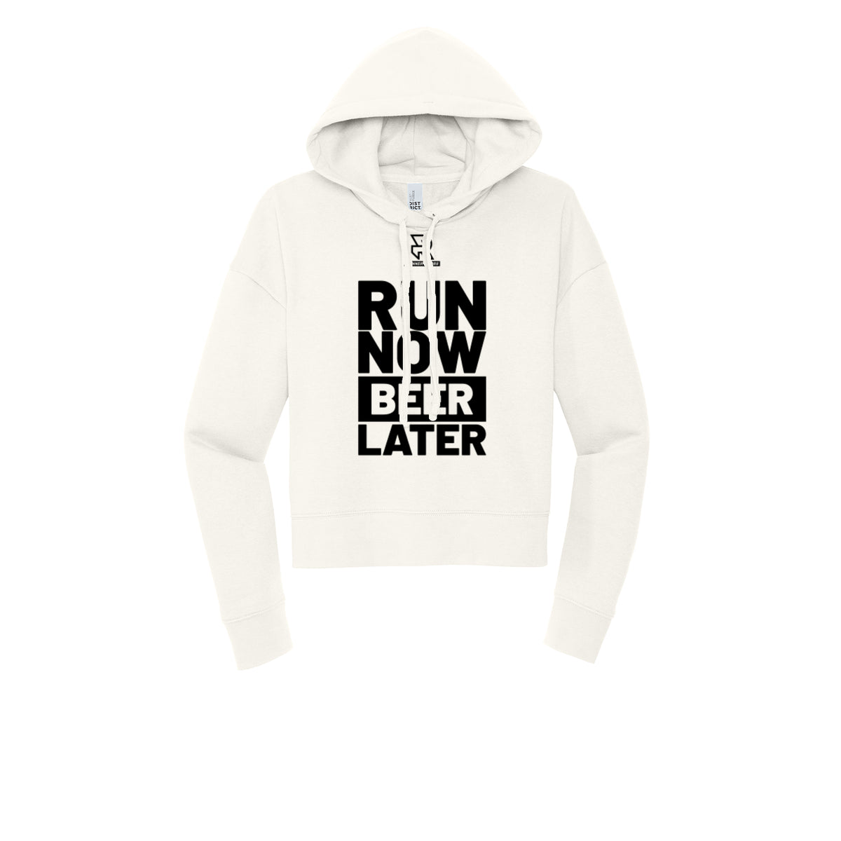 RUN NOW BEER LATER (Black) - Womens Fleece Hoodie