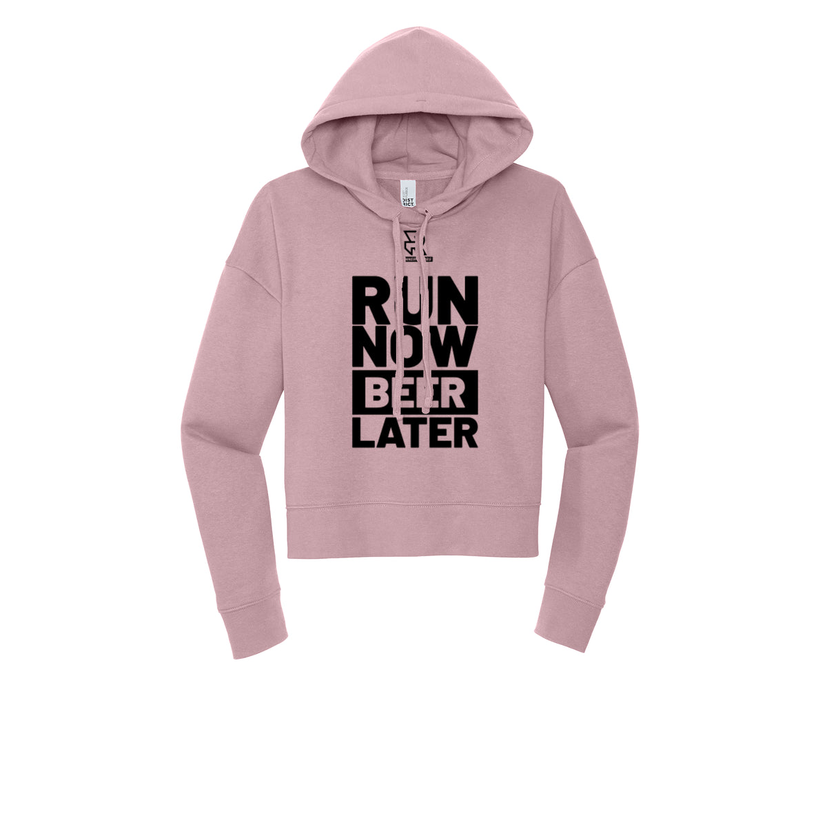 RUN NOW BEER LATER (Black) - Womens Fleece Hoodie