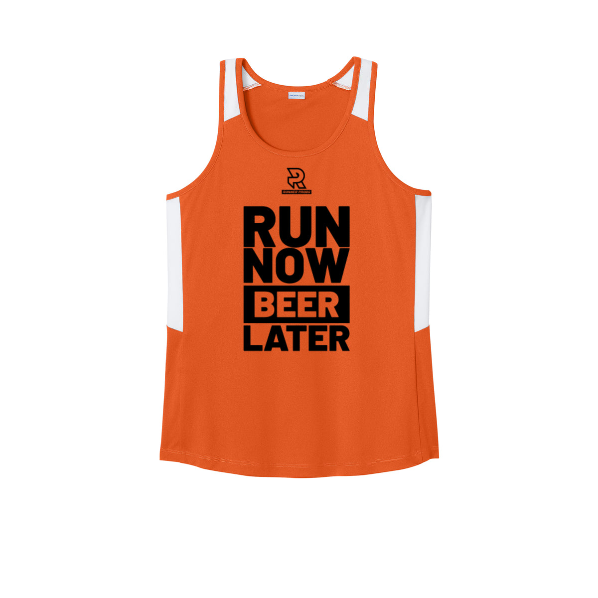 RUN NOW BEER LATER (Black) - Womens Club Track Tank