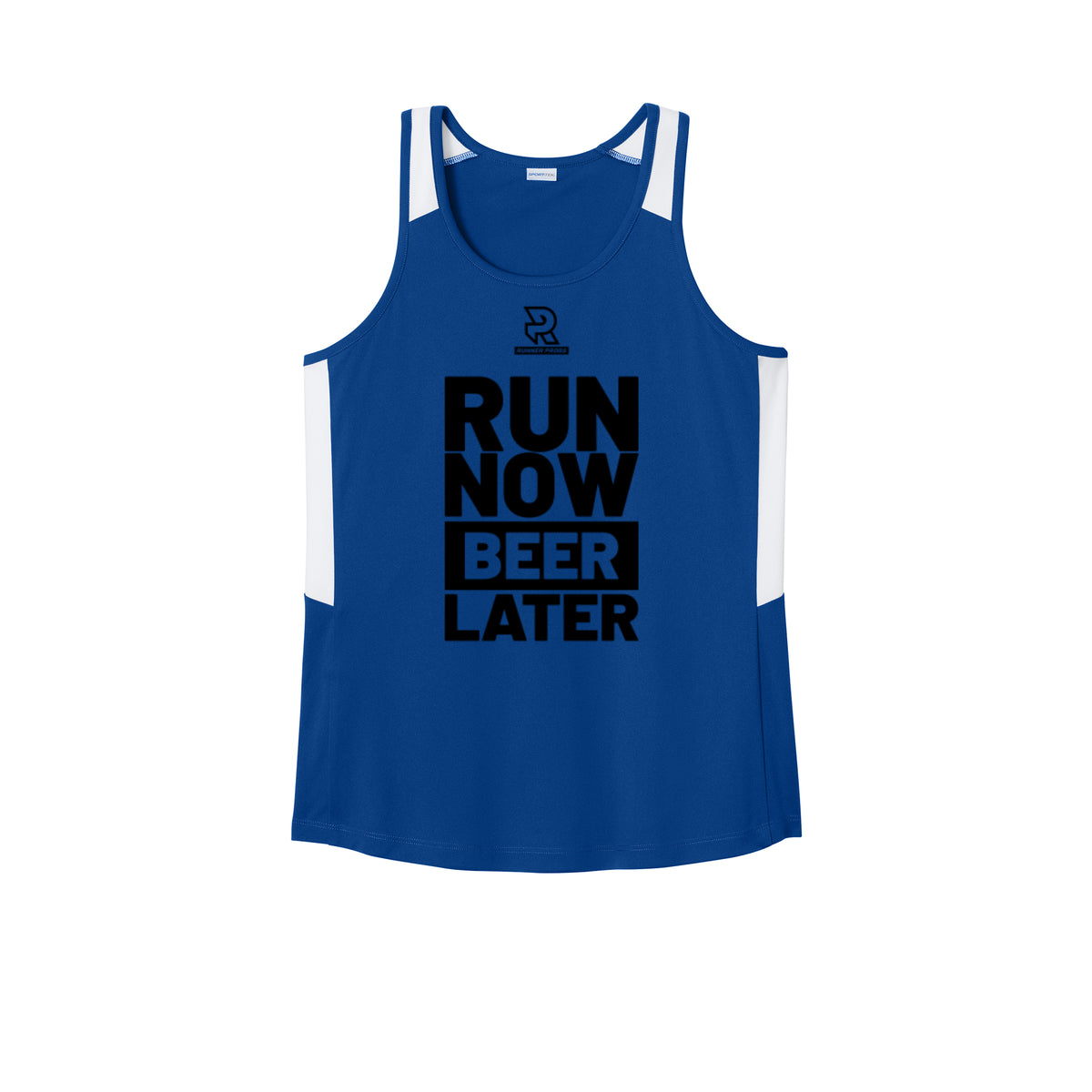 RUN NOW BEER LATER (Black) - Womens Club Track Tank