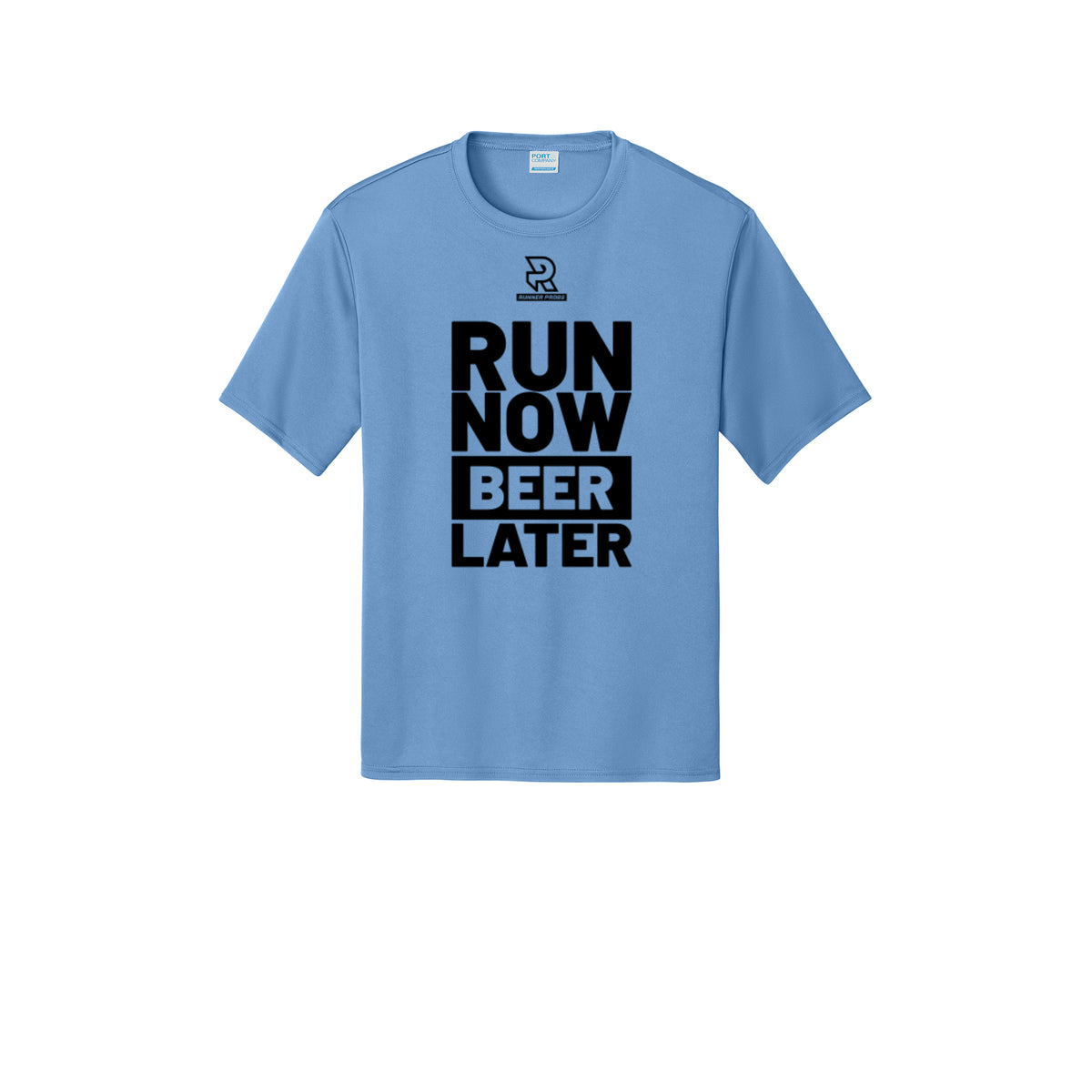 RUN NOW BEER LATER (Black) - Short Sleeve Performance Tee