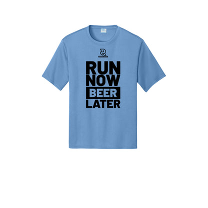 RUN NOW BEER LATER (Black) - Short Sleeve Performance Tee