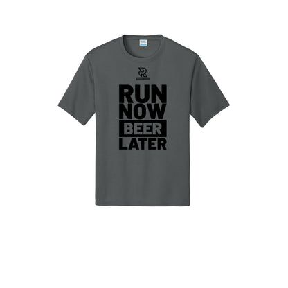 RUN NOW BEER LATER (Black) - Short Sleeve Performance Tee