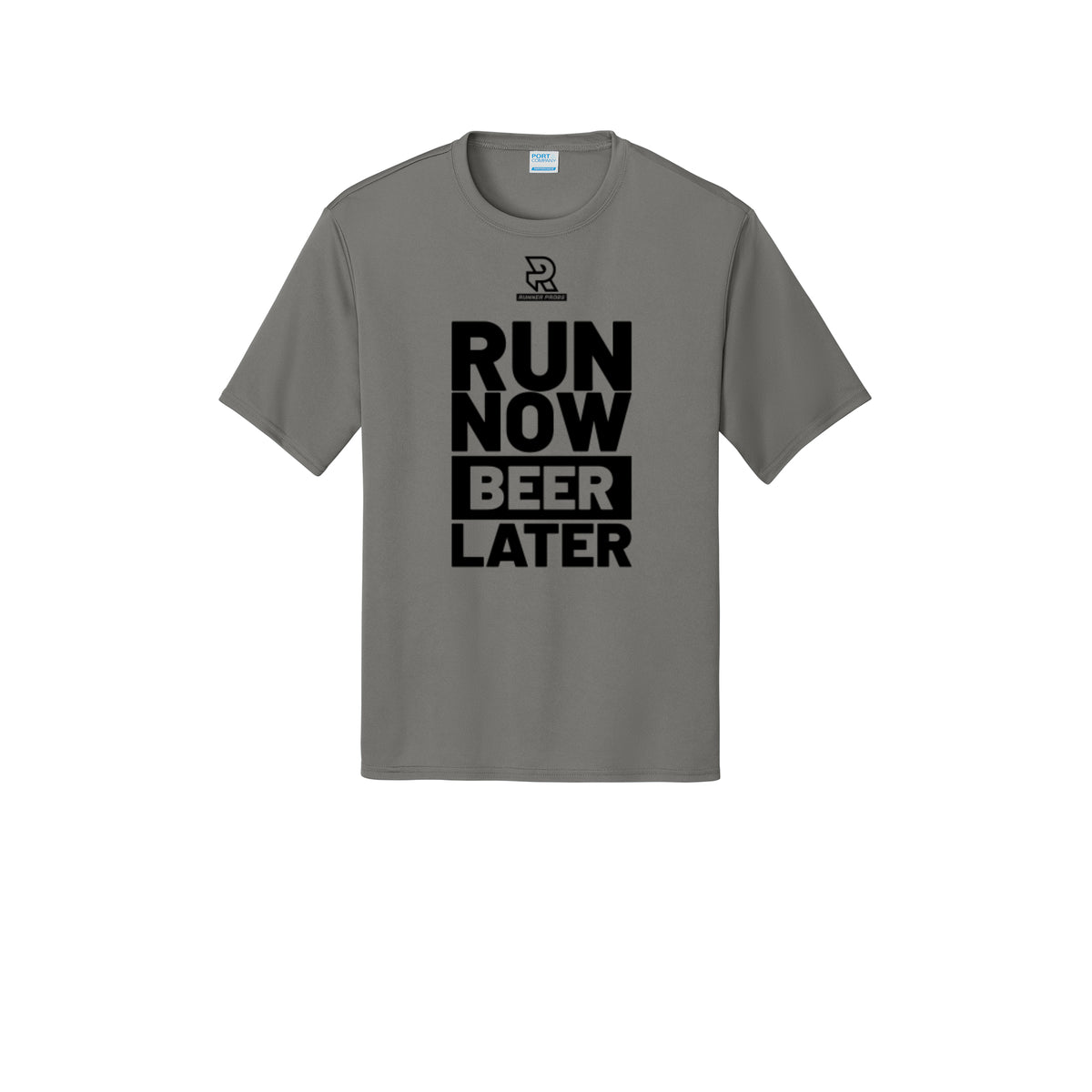 RUN NOW BEER LATER (Black) - Short Sleeve Performance Tee