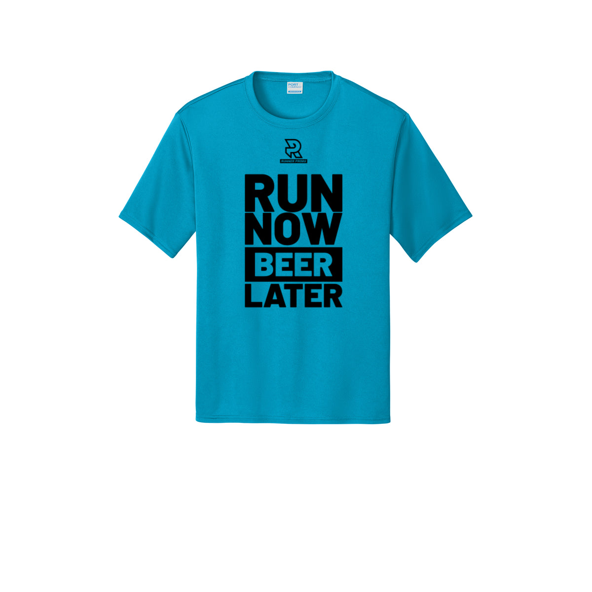 RUN NOW BEER LATER (Black) - Short Sleeve Performance Tee