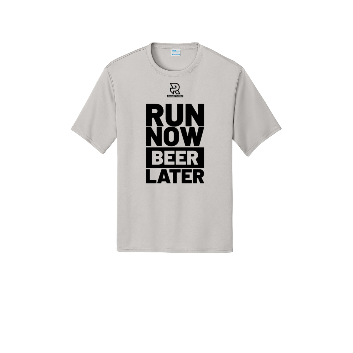 RUN NOW BEER LATER (Black) - Short Sleeve Performance Tee