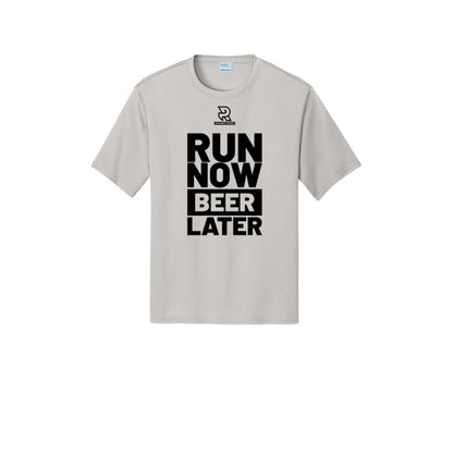 RUN NOW BEER LATER (Black) - Short Sleeve Performance Tee