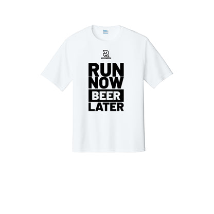 RUN NOW BEER LATER (Black) - Short Sleeve Performance Tee