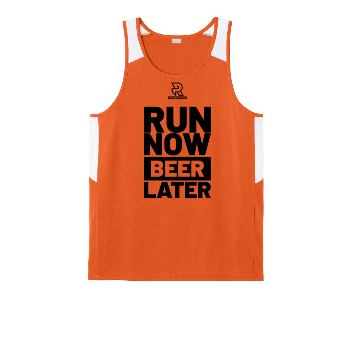 RUN NOW BEER LATER (Black) - Mens Club Track Tank