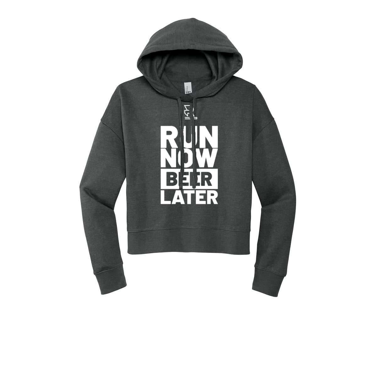 RUN NOW BEER LATER (White) - Womens Fleece Hoodie