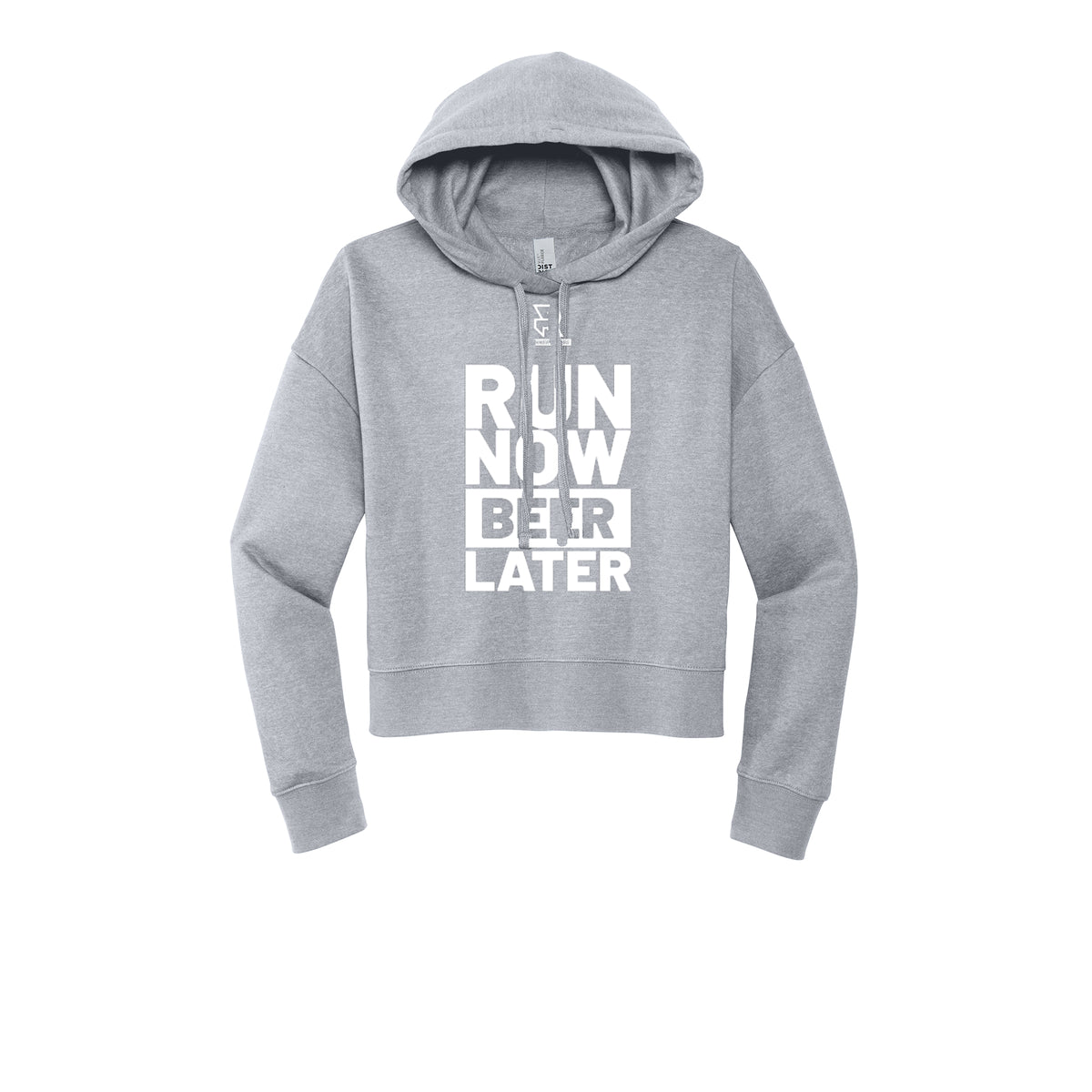 RUN NOW BEER LATER (White) - Womens Fleece Hoodie