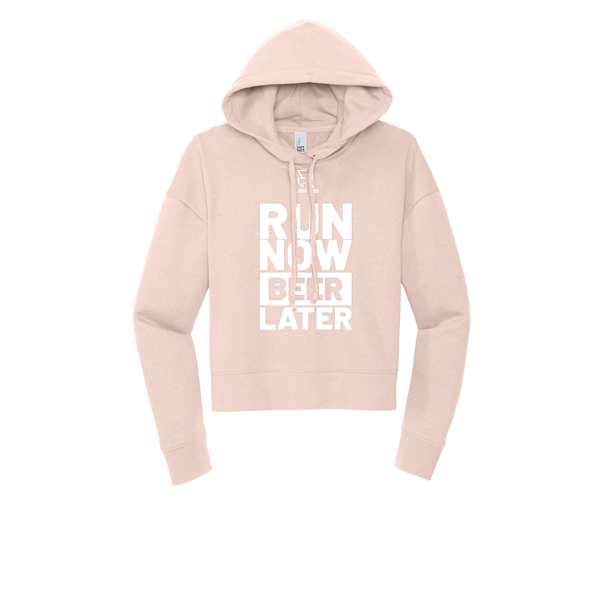 RUN NOW BEER LATER (White) - Womens Fleece Hoodie