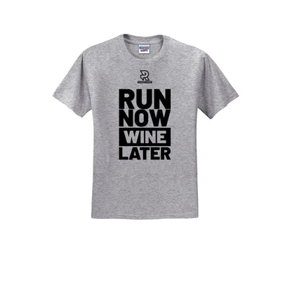 RUN NOW WINE LATER (Black) - Short Sleeve 50/50 Tee