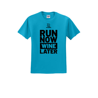 RUN NOW WINE LATER (Black) - Short Sleeve 50/50 Tee