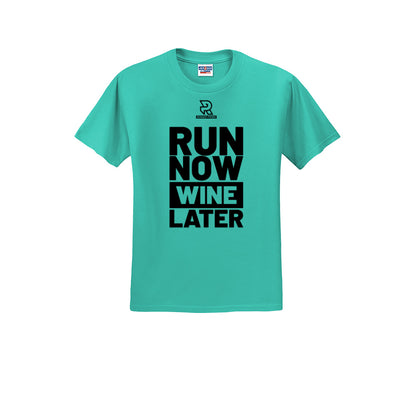 RUN NOW WINE LATER (Black) - Short Sleeve 50/50 Tee