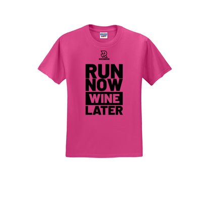 RUN NOW WINE LATER (Black) - Short Sleeve 50/50 Tee