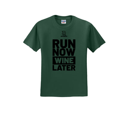 RUN NOW WINE LATER (Black) - Short Sleeve 50/50 Tee