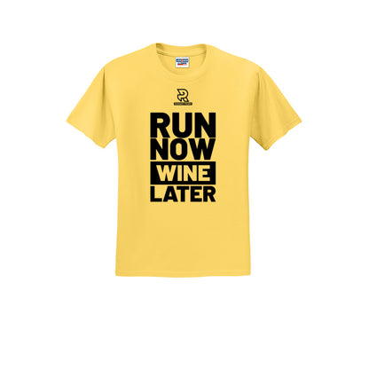 RUN NOW WINE LATER (Black) - Short Sleeve 50/50 Tee