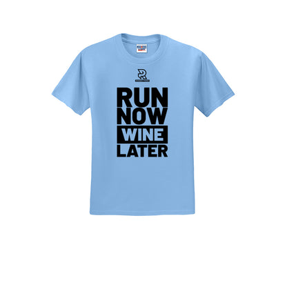 RUN NOW WINE LATER (Black) - Short Sleeve 50/50 Tee