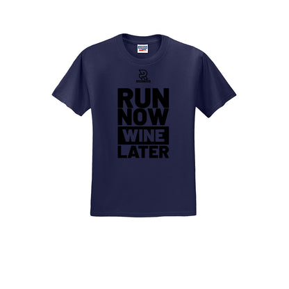 RUN NOW WINE LATER (Black) - Short Sleeve 50/50 Tee