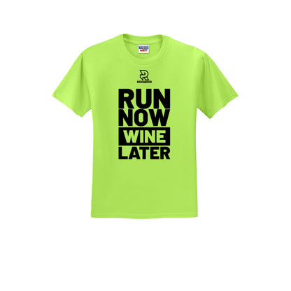 RUN NOW WINE LATER (Black) - Short Sleeve 50/50 Tee