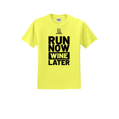 RUN NOW WINE LATER (Black) - Short Sleeve 50/50 Tee