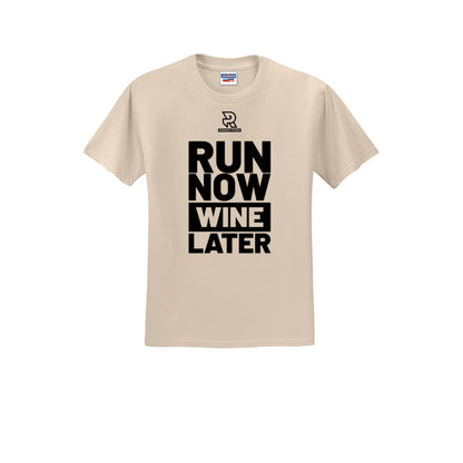RUN NOW WINE LATER (Black) - Short Sleeve 50/50 Tee