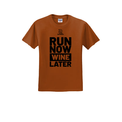 RUN NOW WINE LATER (Black) - Short Sleeve 50/50 Tee