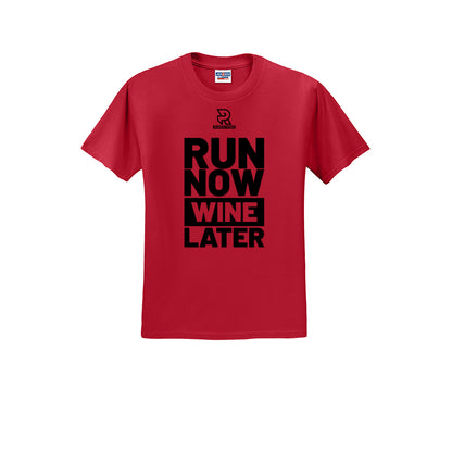 RUN NOW WINE LATER (Black) - Short Sleeve 50/50 Tee
