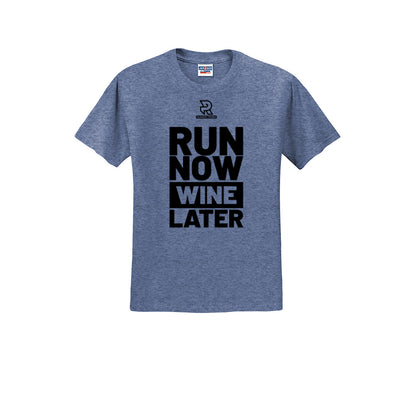 RUN NOW WINE LATER (Black) - Short Sleeve 50/50 Tee