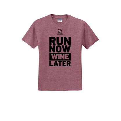 RUN NOW WINE LATER (Black) - Short Sleeve 50/50 Tee