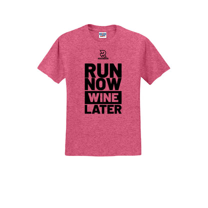 RUN NOW WINE LATER (Black) - Short Sleeve 50/50 Tee