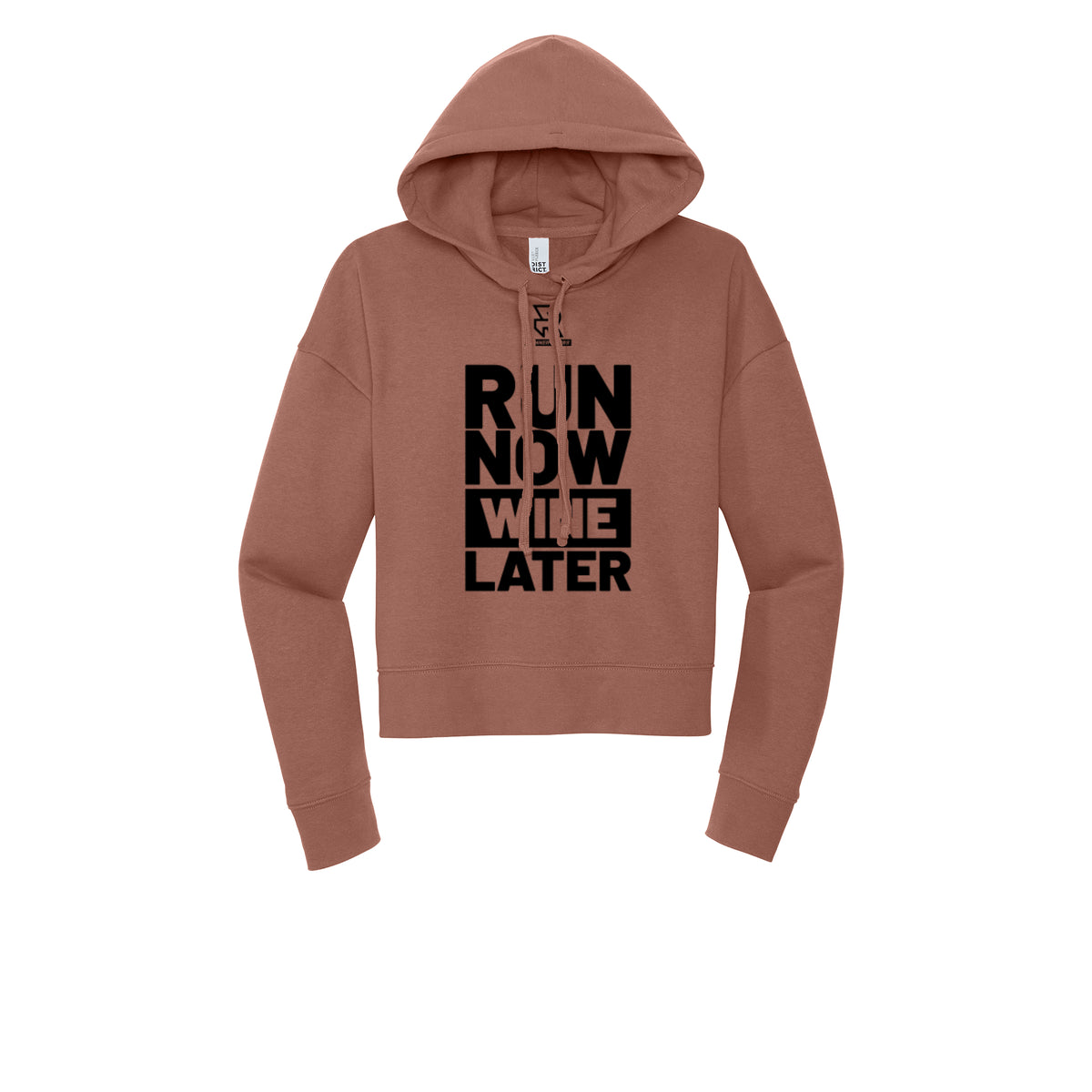 RUN NOW WINE LATER (Black) - Womens Fleece Hoodie