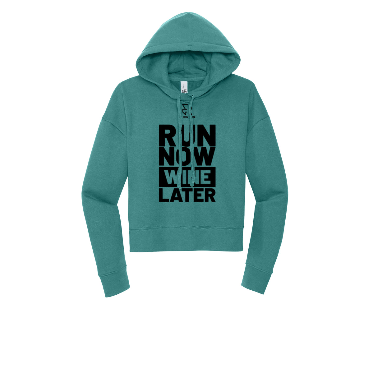 RUN NOW WINE LATER (Black) - Womens Fleece Hoodie