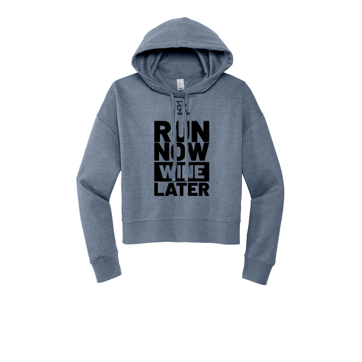 RUN NOW WINE LATER (Black) - Womens Fleece Hoodie