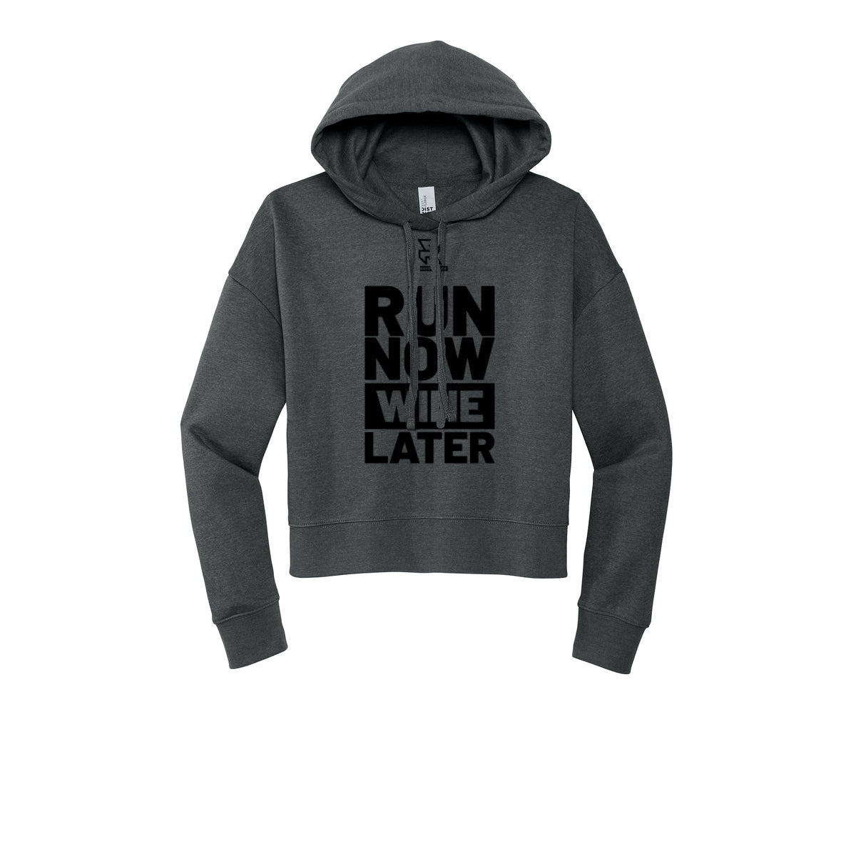 RUN NOW WINE LATER (Black) - Womens Fleece Hoodie