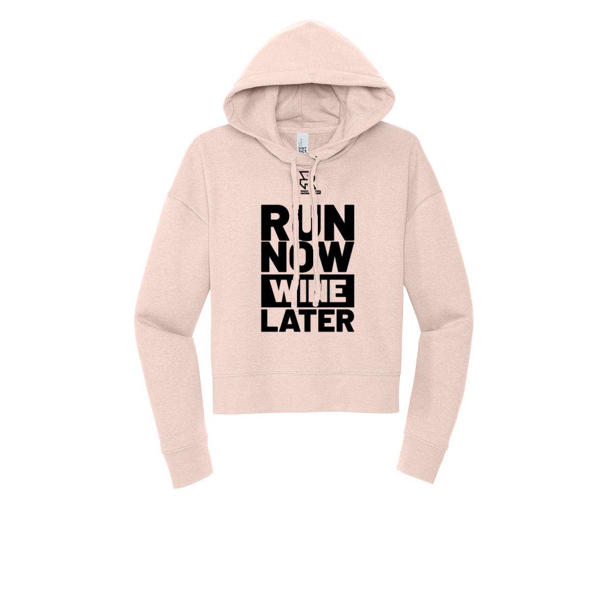 RUN NOW WINE LATER (Black) - Womens Fleece Hoodie