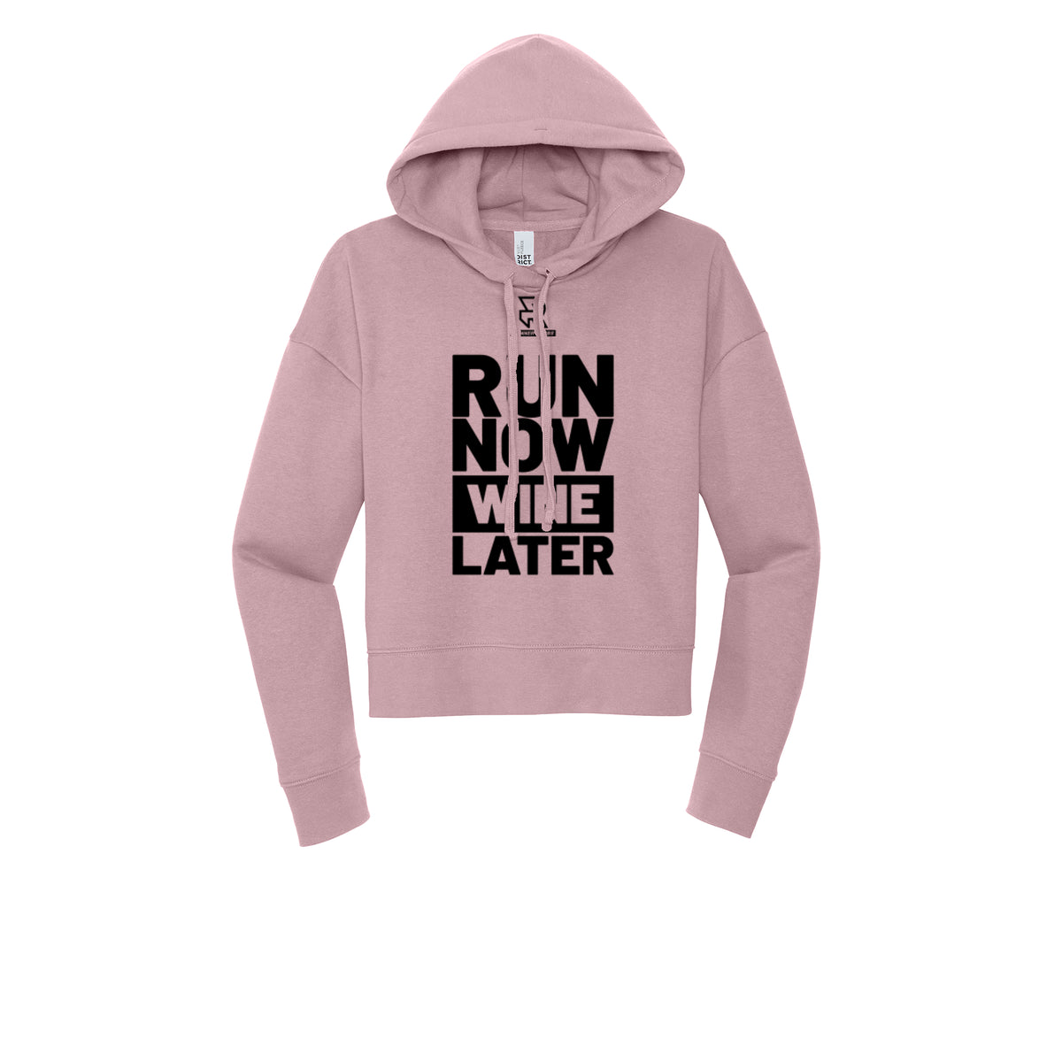 RUN NOW WINE LATER (Black) - Womens Fleece Hoodie