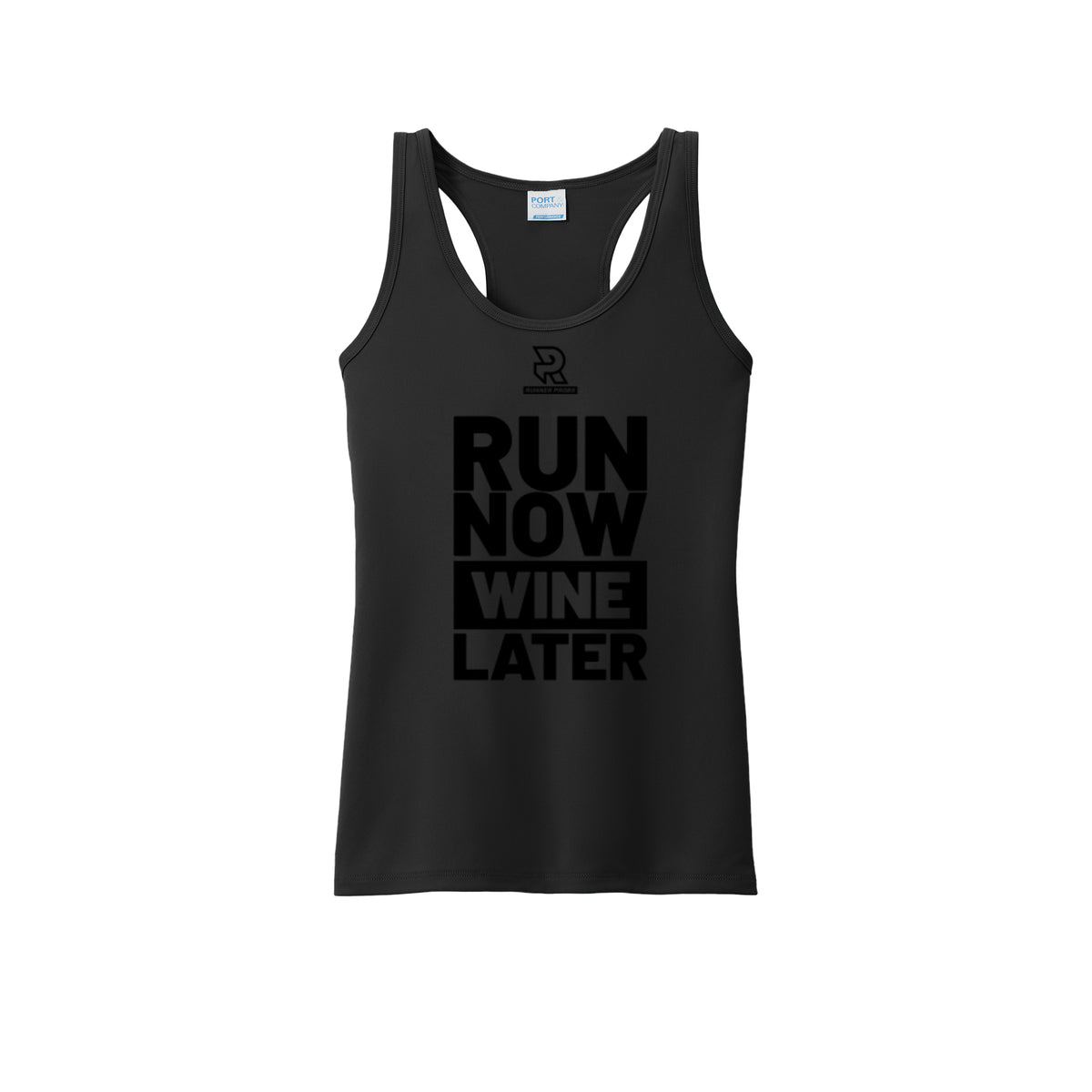 RUN NOW WINE LATER (Black) - Womens Performance Tank