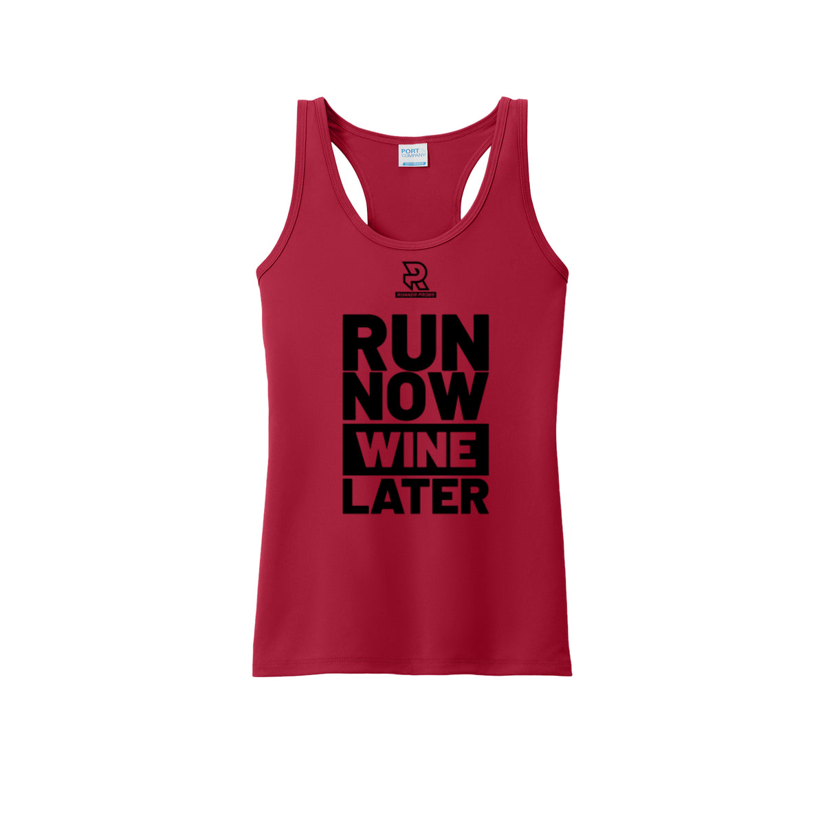 RUN NOW WINE LATER (Black) - Womens Performance Tank