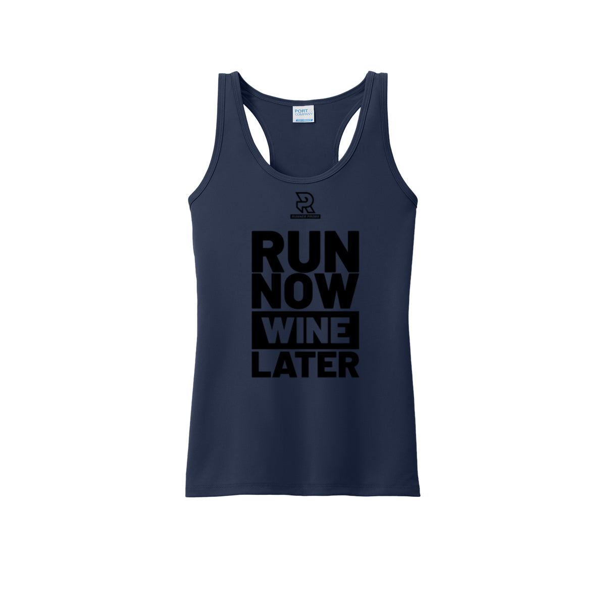 RUN NOW WINE LATER (Black) - Womens Performance Tank
