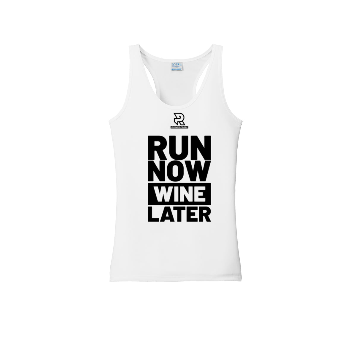 RUN NOW WINE LATER (Black) - Womens Performance Tank